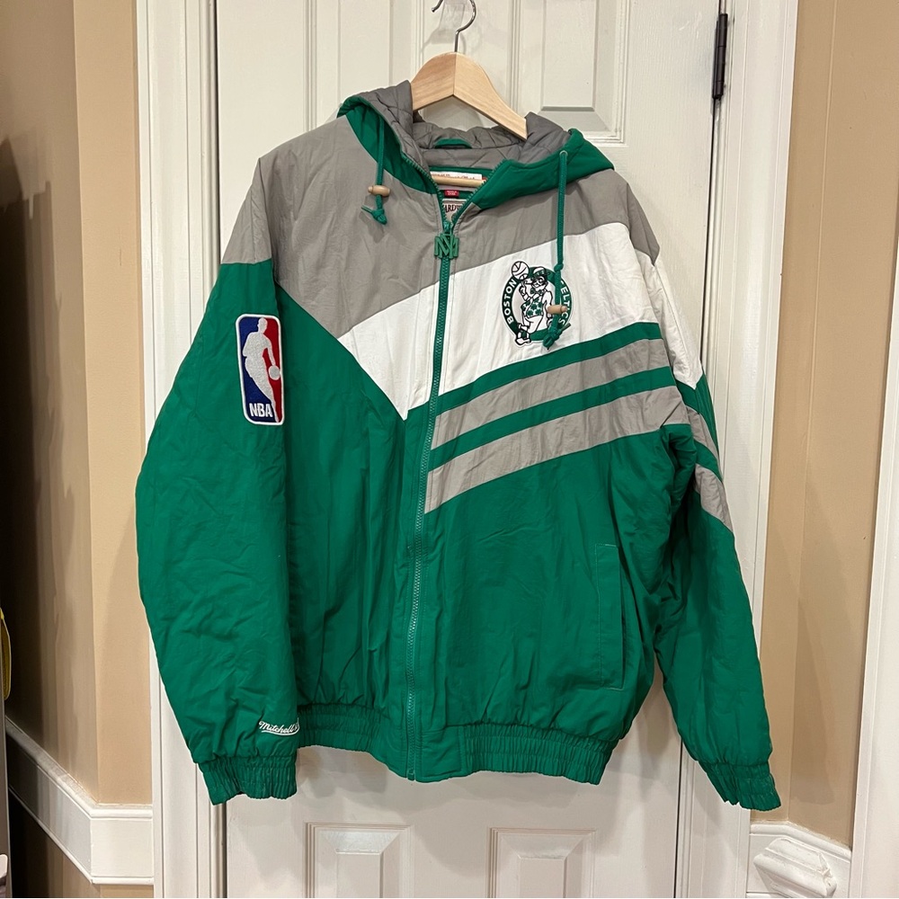 Vintage Mitchell & Ness Boston Celtics Men’s Jacket Parka Bomber Patches XL